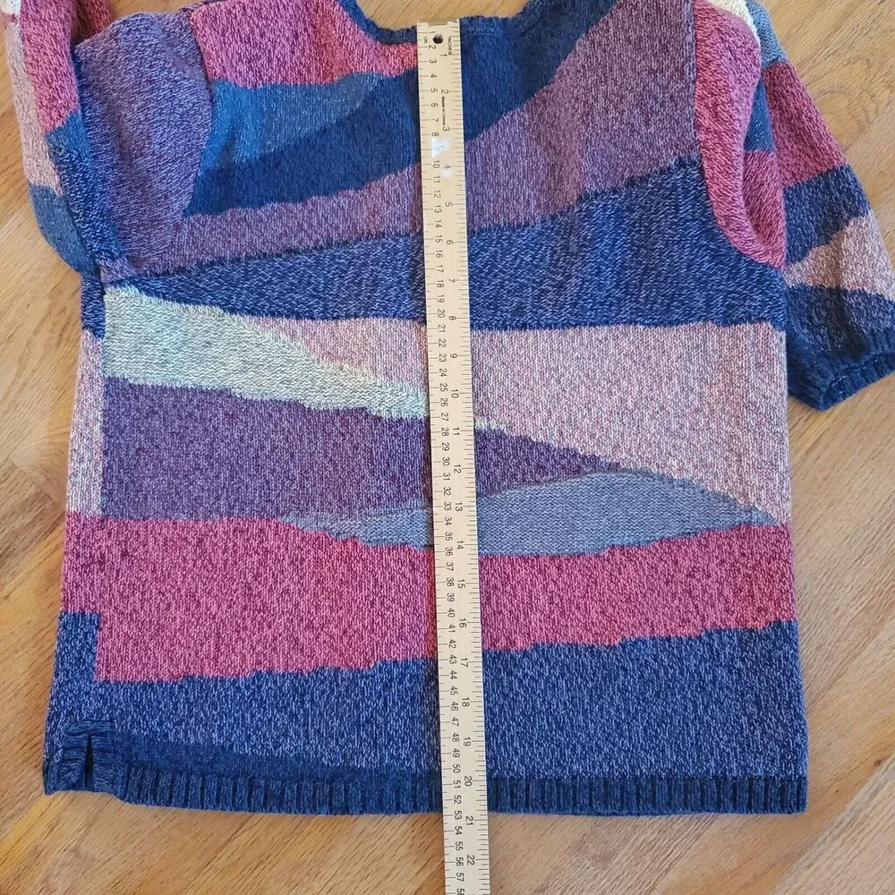 Vintage Y2K Christopher & Banks Multicolor Button Accent Zip Cardigan Sweater M - Picture 7 of 9